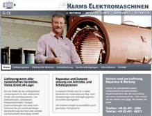Tablet Screenshot of harms-elektromaschinen.de